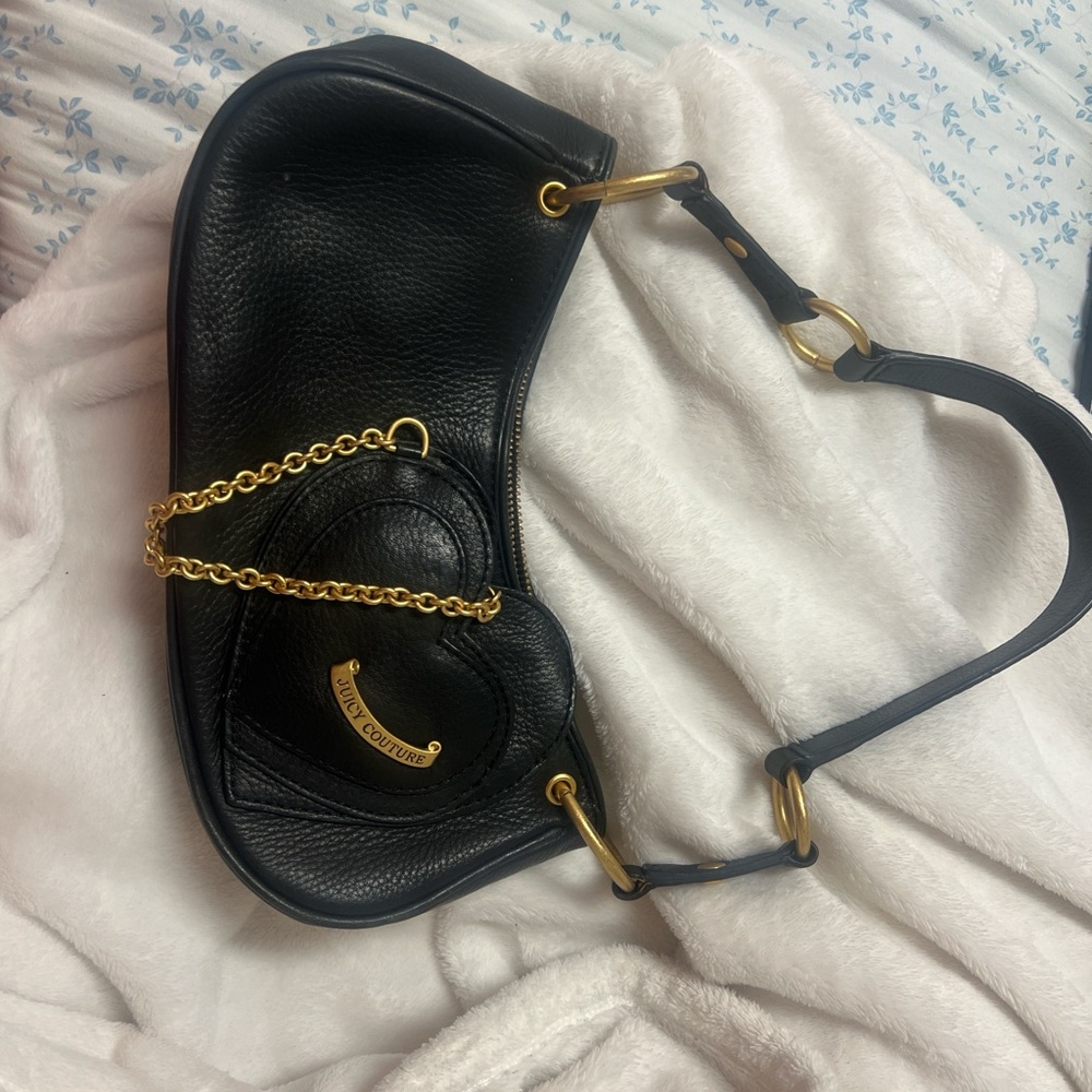 Juicy Couture Black and Gold Shoulder Bag